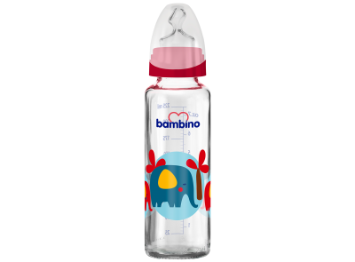 BAMBINO BABY B012 ორთოდონტიული მინის ბოთლი 225მლ